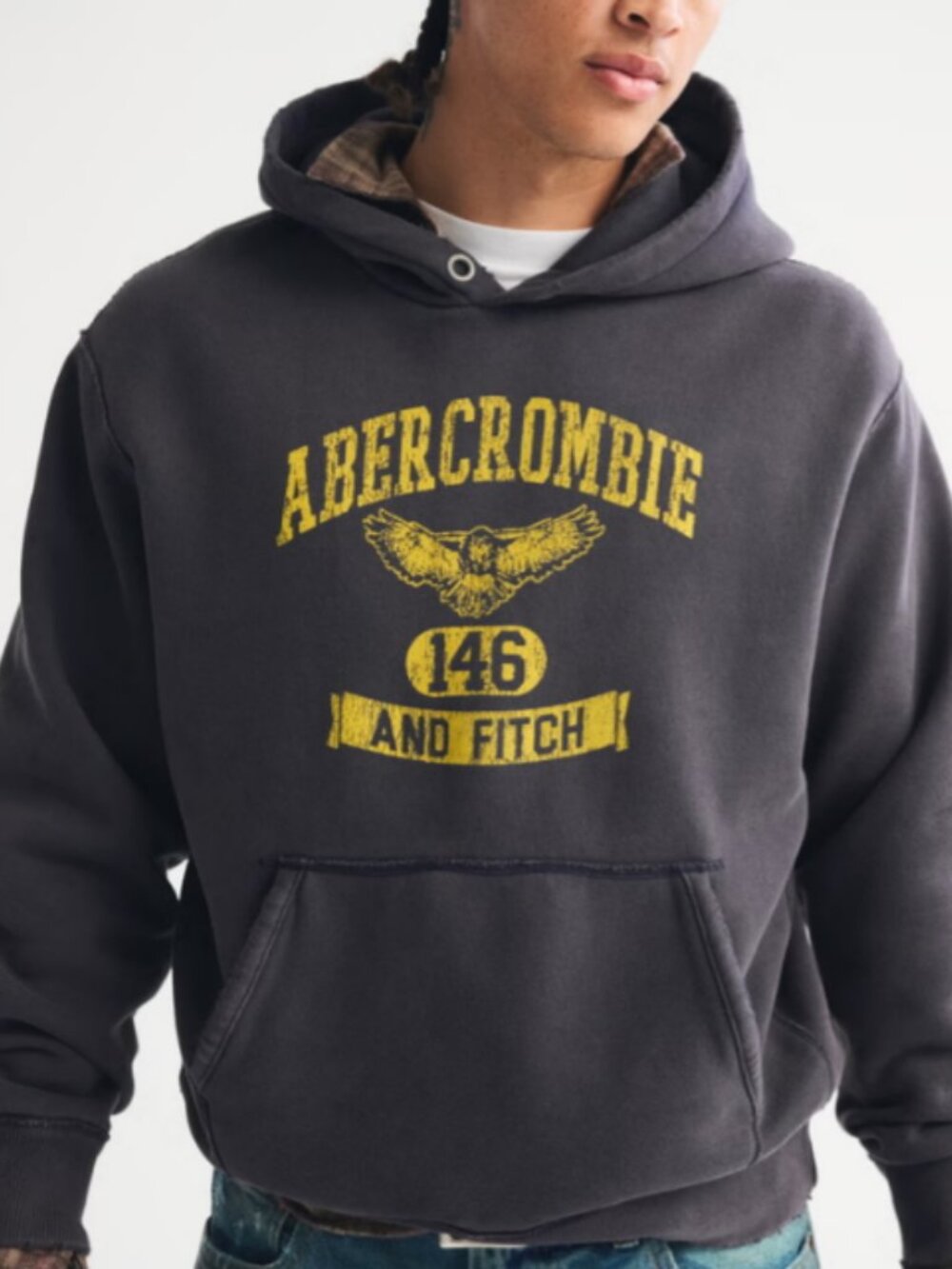 Vintage Abercrombie & Fitch Popover Hoodie M Oversized Y2K Archive Graphic - Picture 4 of 13